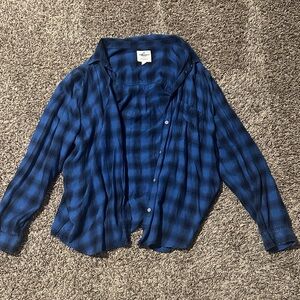 American Eagle Outfitters Navy Checkered Shirt